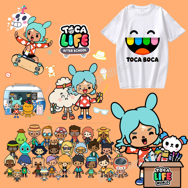 Vinyl Heat Transfer Patch, Toca Life World Stickers